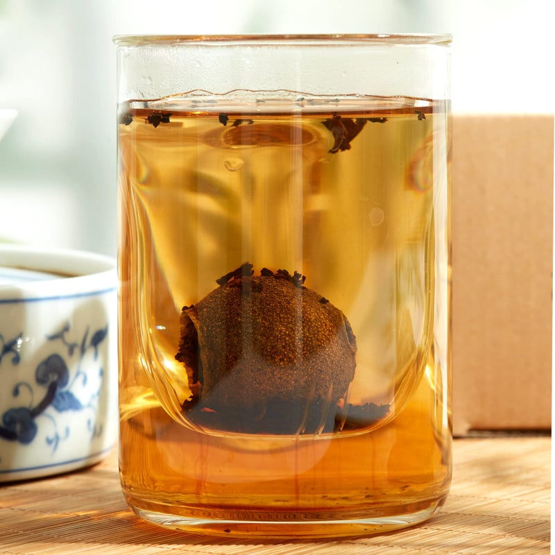 ChaWuWarmSun [A] Mini-Citrus Ripe Pu erh Tea, 10oz(290g),Fragrant Citrus Aroma with Puer Smooth,Origin of China 10oz(290g) - Image 4